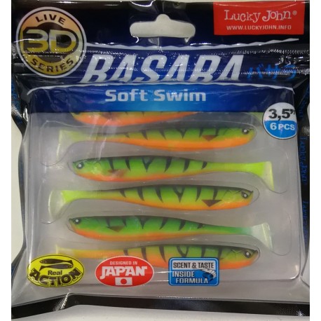 GUMINUKAS LUCKY JOHN 3D Basara Soft Swim 3,5" (8,9cm), 6vnt.