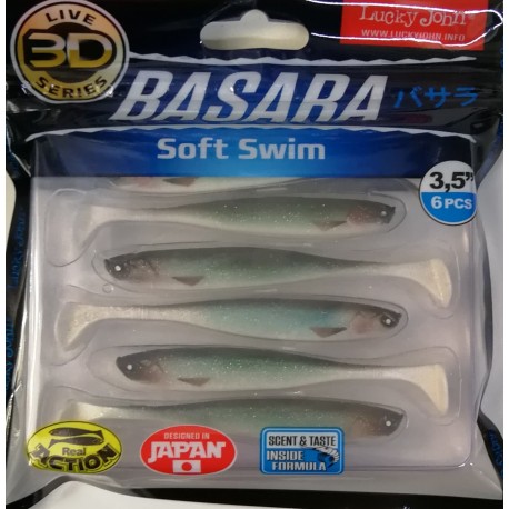 GUMINUKAS LUCKY JOHN 3D Basara Soft Swim 3,5" (8,9cm), 6vnt.