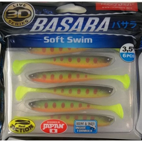 GUMINUKAS LUCKY JOHN 3D Basara Soft Swim 3,5" (8,9cm), 6vnt.