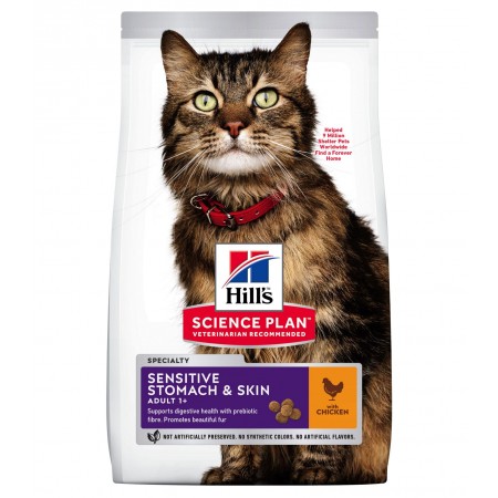 Hill's Science Plan Adult Sensitive Stomach&Skin sausas maistas katėms, 300g