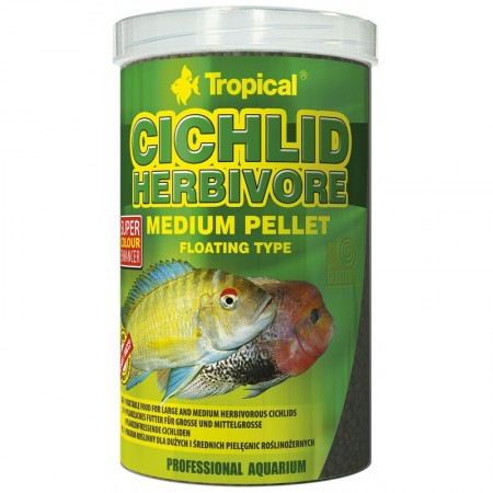 Tropical Cichlid Herbivore Medium Pellet maistas ciklidams 1000 ml