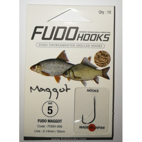 Kabliukai su pavadėliais Fudo Maggot