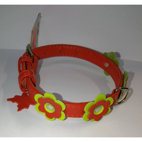 Collar Glamour Odinis Šuns Antkaklis Su Gėlytėmis