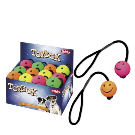Žaislas šunims kamuoliukas su virvele 6,3 cm