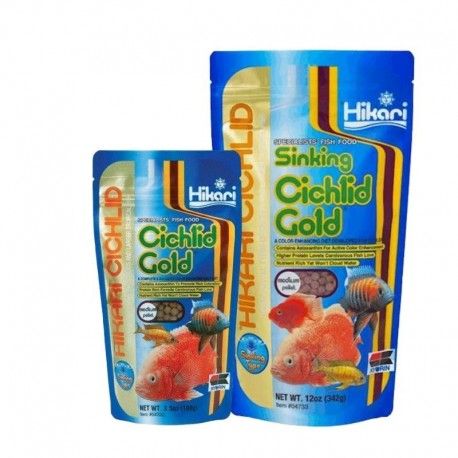 Hikari Cichlid Gold Sinking Medium visavertis pašaras žuvims 342g