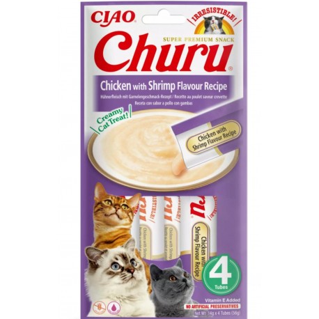 Churu Chicken Shrimp skanėstas katėms su vištiena ir krevetėmis 56g