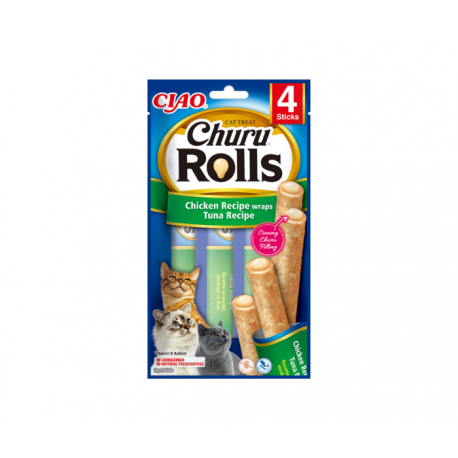 Churu Cat Rolls Chicken Tuna begrūdis skanėstas katėms 40g