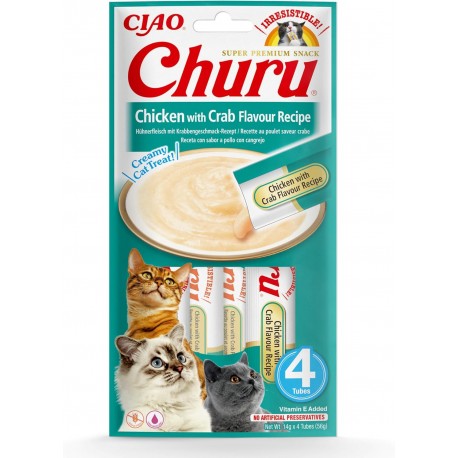 Churu Cat kreminis skanėstas katėms su vištiena ir krabais 56g